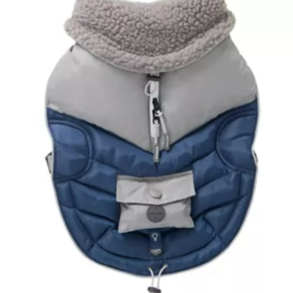 Stylish Blue and Gray Dog Winter Jacket